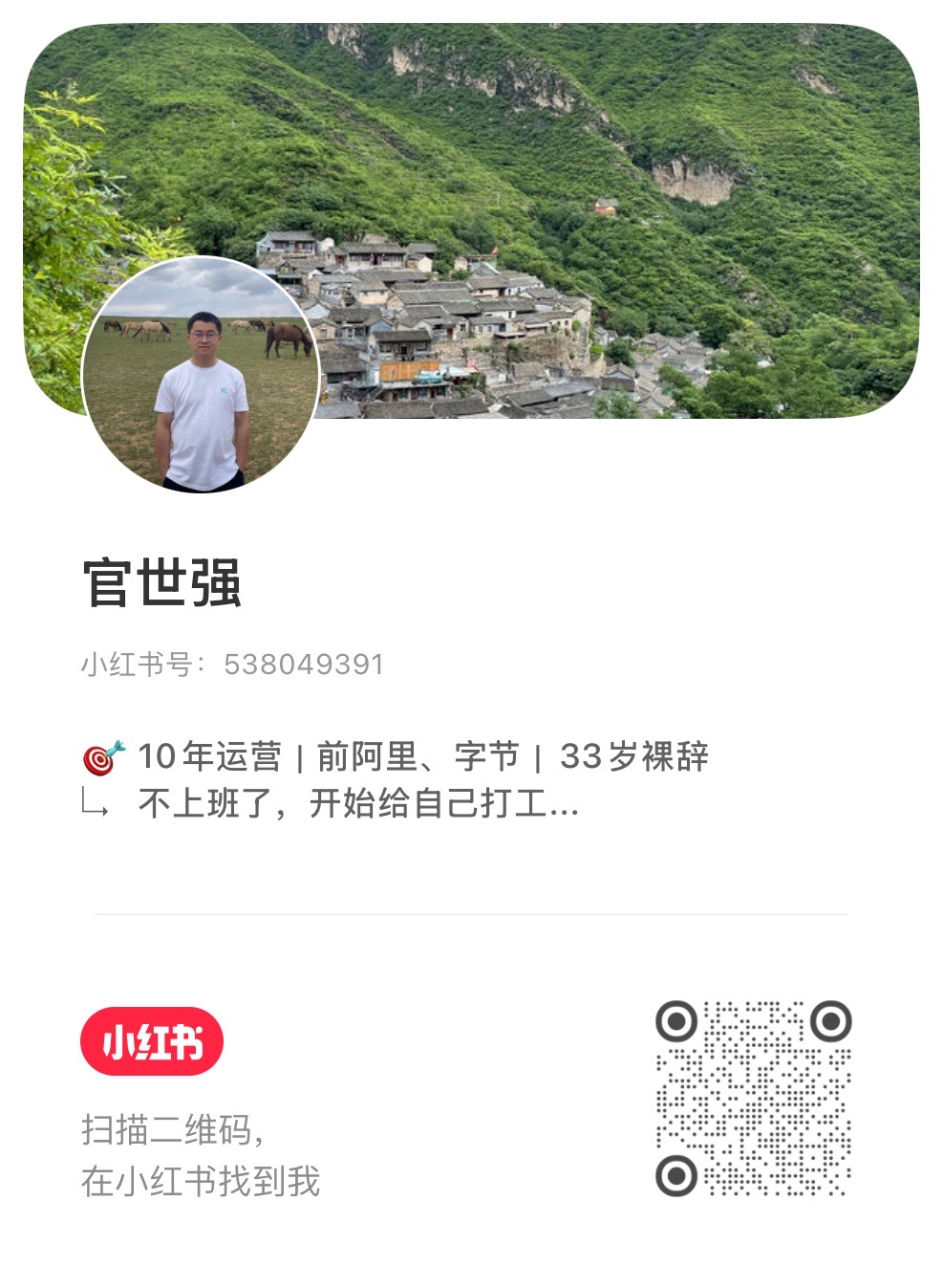 官世强小红书二维码